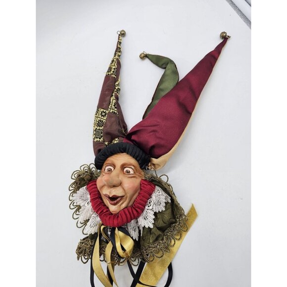 Katherine's Collection Mardi Gras Jester Doll Head On Stick Wand Wayne Kleski? - Picture 7 of 11